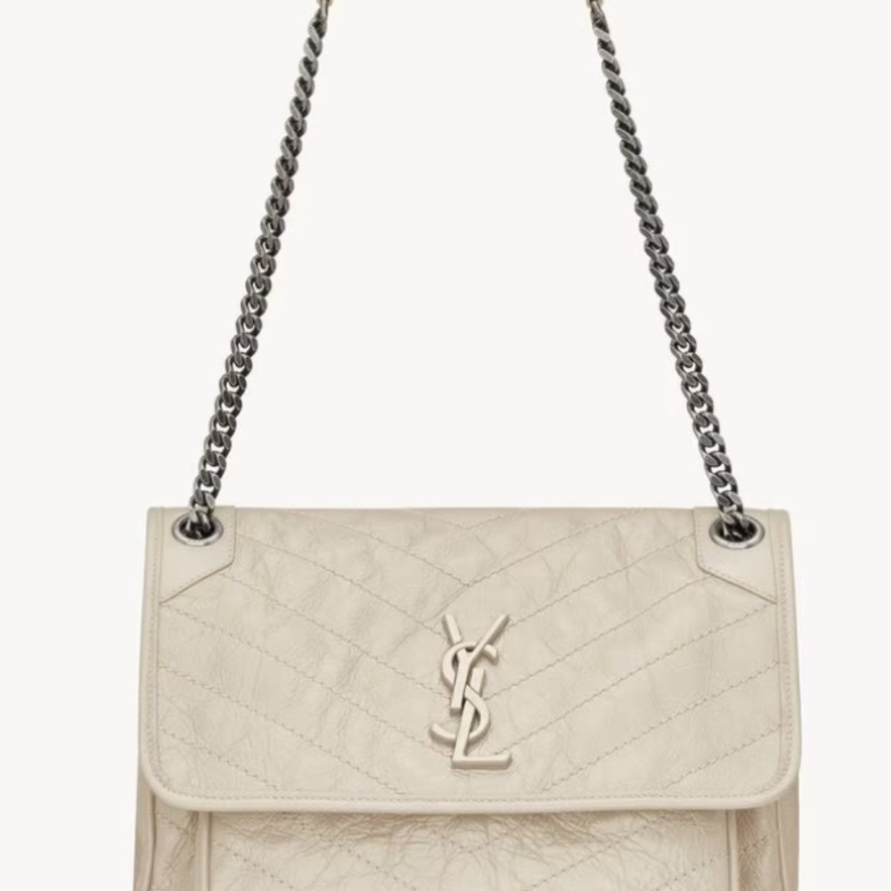 Saint Laurent YSL Medium Niki bag in "Blanc" Vintage Leather/MINT CONDITION!